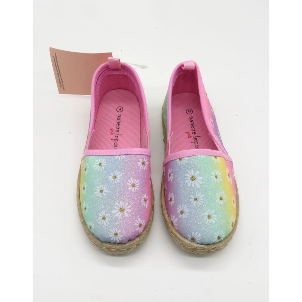Nanette Lepore Girls Rainbow Daisy Slip-On Shoes Size 9 NWT